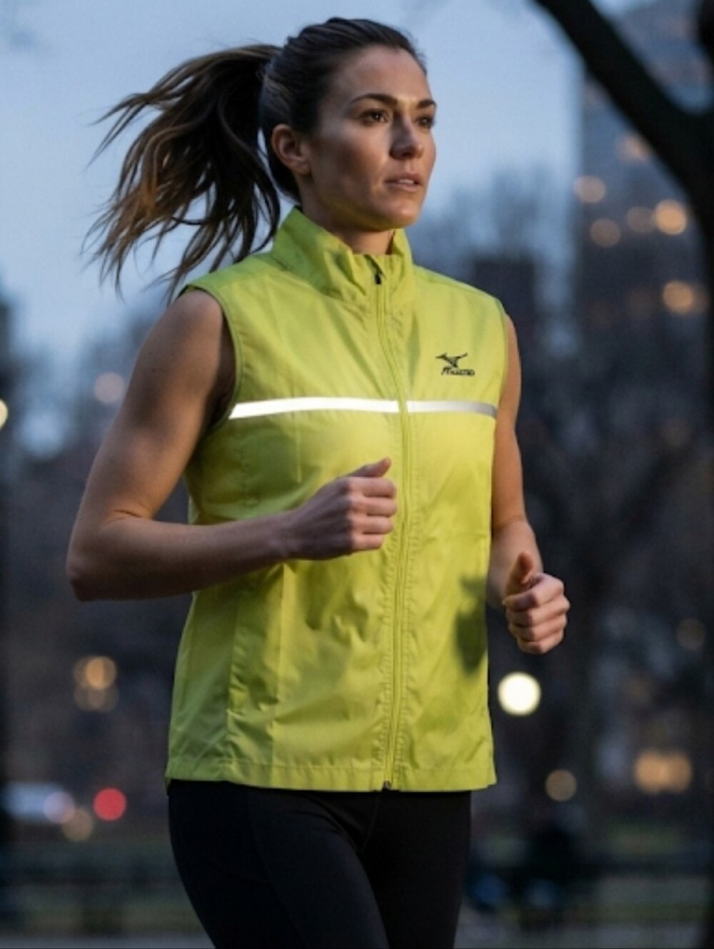 Mizuno Reflective Running Vest High-Vis Yellow/Airflow Tech Unisex Size Medium